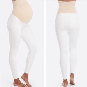 Spanx Maternity Mama Neutral Ankle Jean-ish Stretch Support Leggings White L